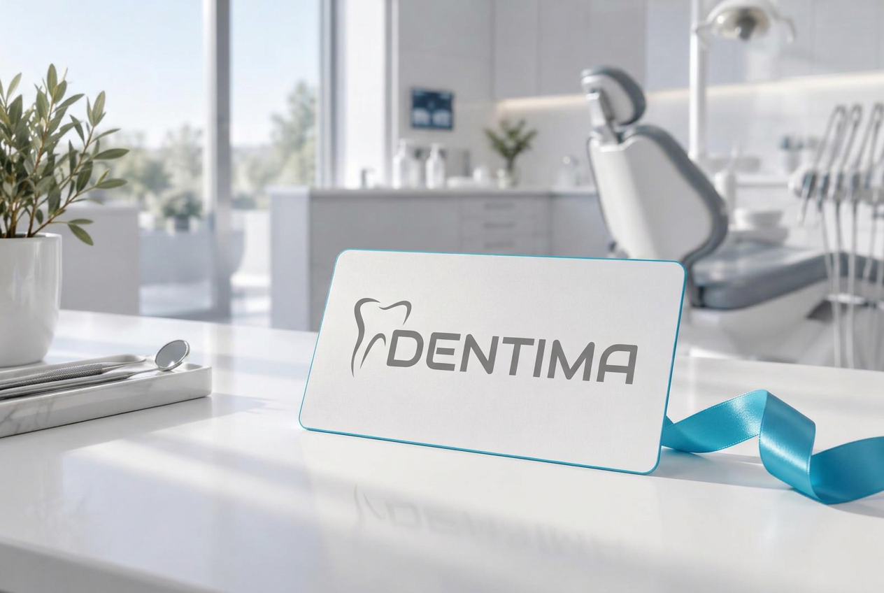 Dárkový poukaz Dentima na stole v ordinaci